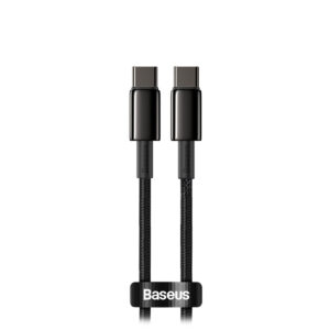 Baseus Tungsten Gold USB-C - USB-C töltőkábel, 100 W, 1 m, fekete