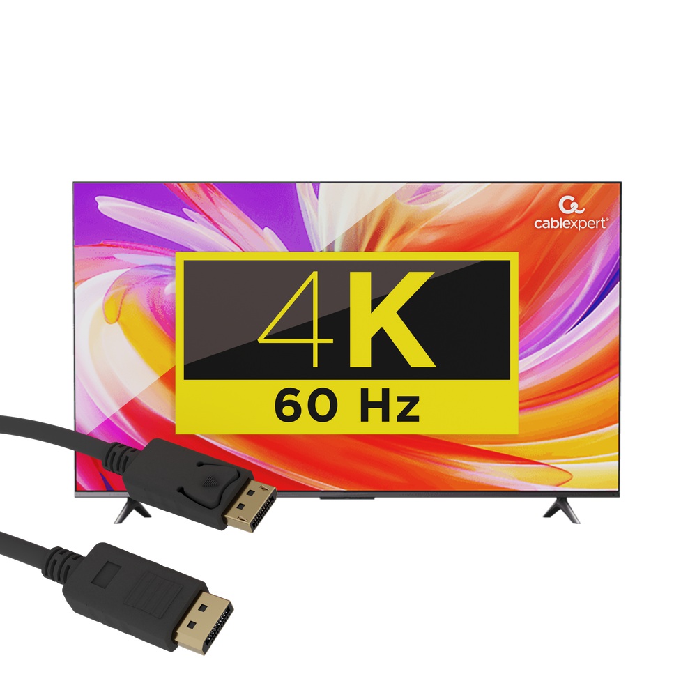 Gembird DisplayPort kábel, 4K 60 Hz, DP 1.2, 1 m (CC-DP-1M)
