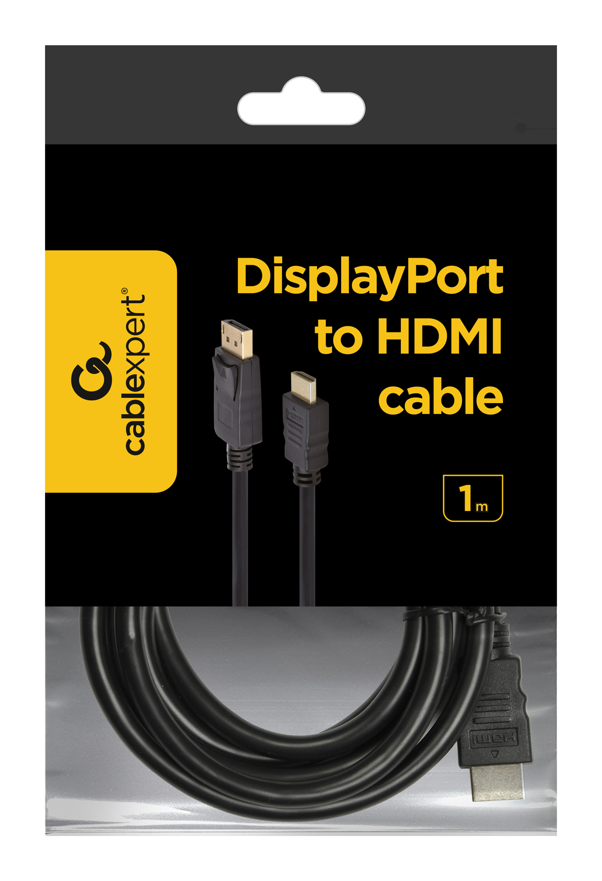 Gembird DisplayPort - HDMI kábel, 4K 60 Hz, 1 m, fekete