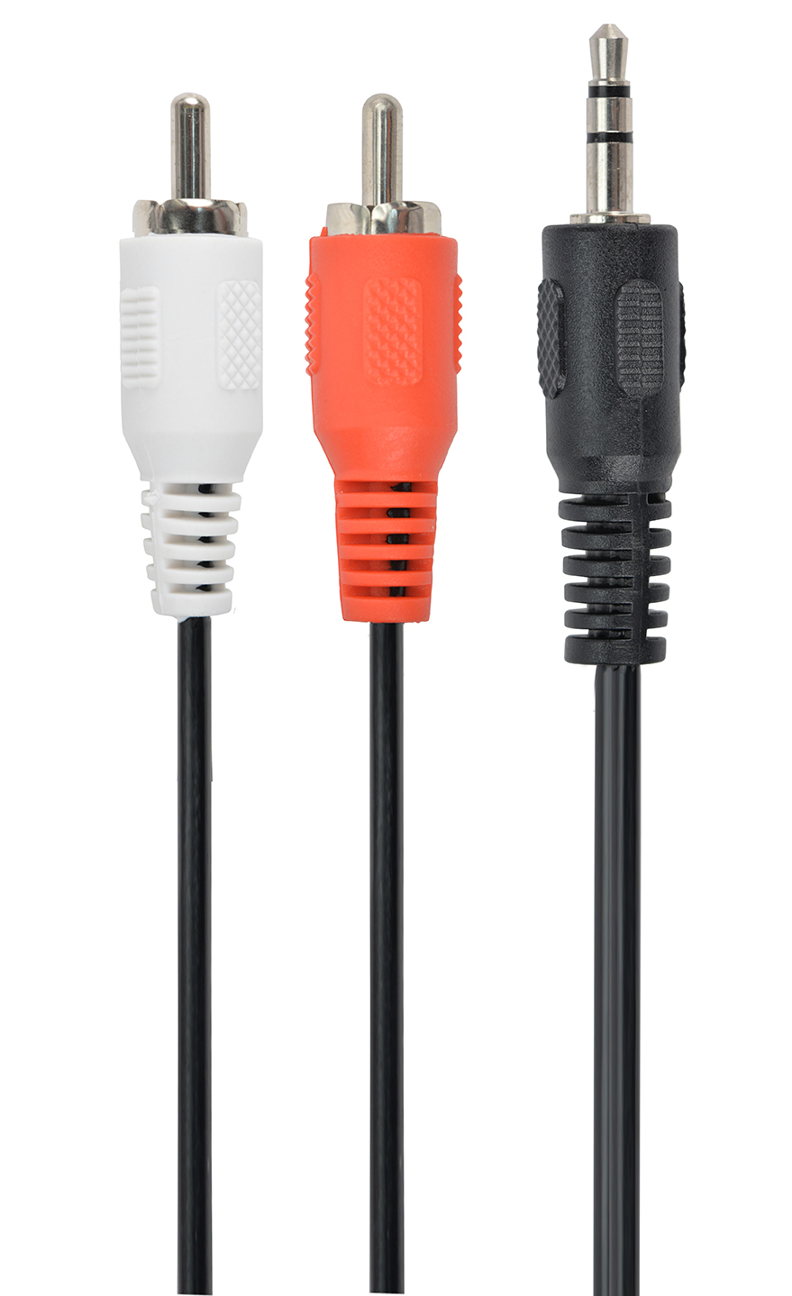 Gembird 3,5 mm jack - 2x RCA audio kábel, 2,5 m, fekete