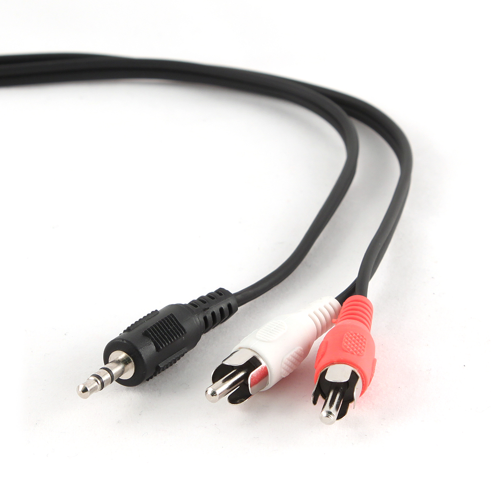 Gembird 3,5 mm jack - 2x RCA audio kábel, 2,5 m, fekete