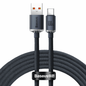 Baseus Crystal Shine USB-A - USB-C kábel, 100 W, 2 m, fekete