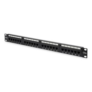 DIGITUS 19" 1U 24port Cat.5e fekete árnyékolatlan Patch Panel