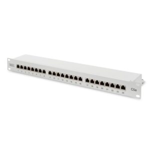 DIGITUS 19" 1U 24port Cat.5e szürke árnyékolt Patch Panel