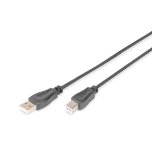 DIGITUS High Speed 2.0 USB type-B - USB type A CU árnyékolt fekete kábel 1,8m