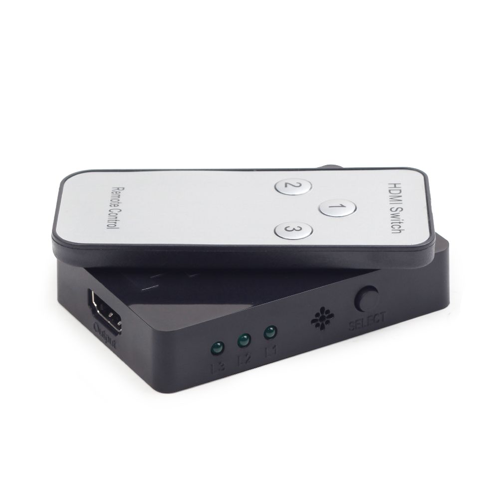 Gembird HDMI kapcsoló, 3 bemenet, 1 kimenet, 4K, távirányítóval