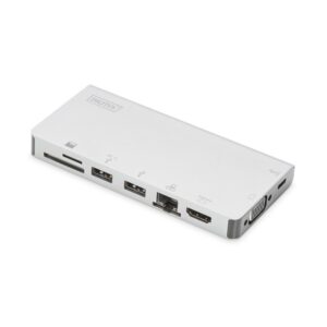 DIGITUS DA-70866 USB-C utazó 8 portos univerzális notebook dokkoló állomás