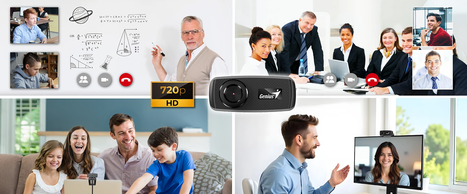 Genius FaceCam 1000X V2 HD webkamera, 720p, mikrofonnal