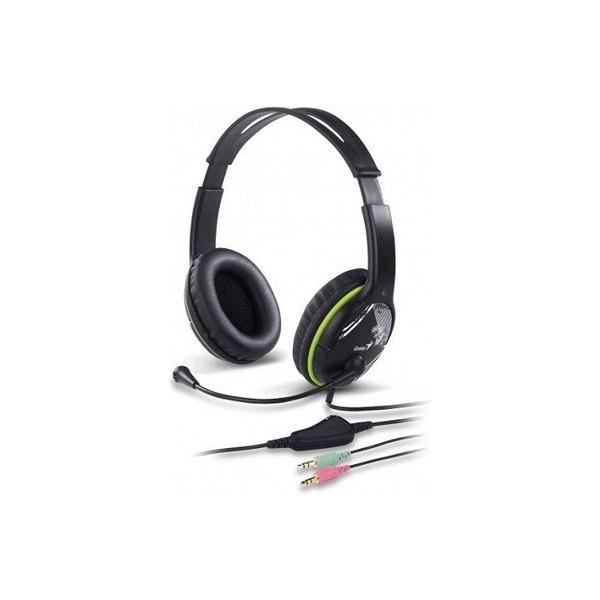 Genius HS-400A dual jack mikrofonos PC zöld headset