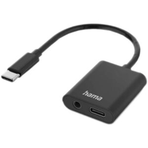 Hama 00201534 2in1 USB-C/3,5mm fekete audio adapter