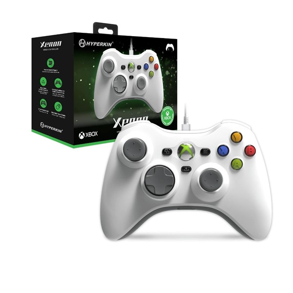 Hyperkin M01368-WH Xenon Xbox Series|One/Windows 11|10 Xbox liszenszelt vezetékes fehér kontroller