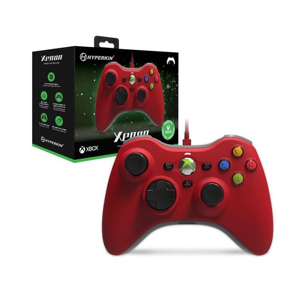 Hyperkin M01368-RD Xenon Xbox Series|One/Windows 11|10 piros Xbox liszenszelt vezetékes piros kontroller