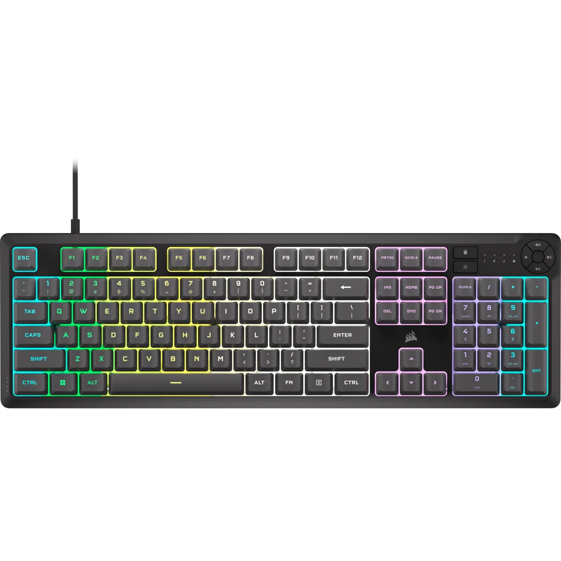 Corsair K55 CORE RGB gamer billentyűzet, US kiosztás, szürke