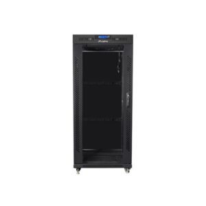 Lanberg FF01-8037-12BL 19" 37U SZÉL:800mm MÉLY:1000mm MAG:1883mm lapraszerelt LCD üvegajtós fekete rack szekrény