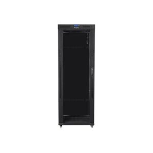 Lanberg FF01-8842-12BL 19" 42U SZÉL:800mm MÉLY:800mm MAG:2097mm LCD lapraszerelt üvegajtós fekete rack szekrény