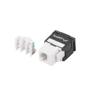 Lanberg KSU6-2000 Cat.6 UTP 180°-os szerszám nélkül szerelhető árnyékolatlan RJ45 Keystone jack