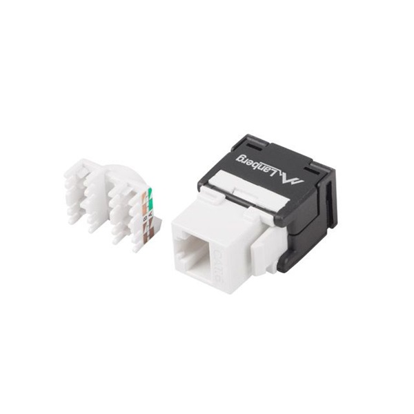 Lanberg KSU6-2000 Cat.6 UTP 180°-os szerszám nélkül szerelhető árnyékolatlan RJ45 Keystone jack