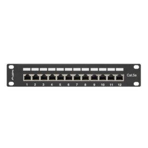 Lanberg PPF5-9012-B 10" 1U 12port Cat.5e FTP árnyékolt fekete patch panel