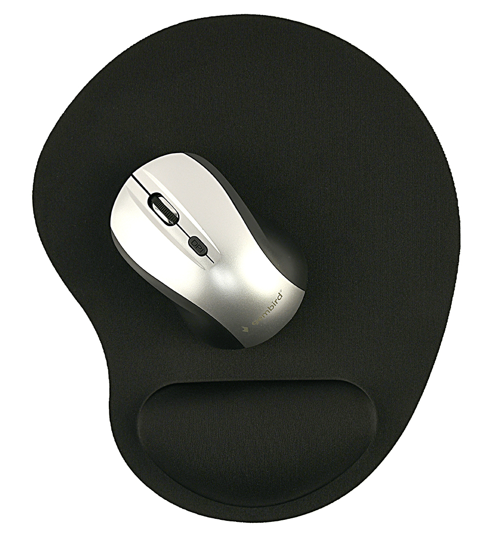 Gembird MP-ERGO-01 egérpad puha csuklótámasszal, fekete