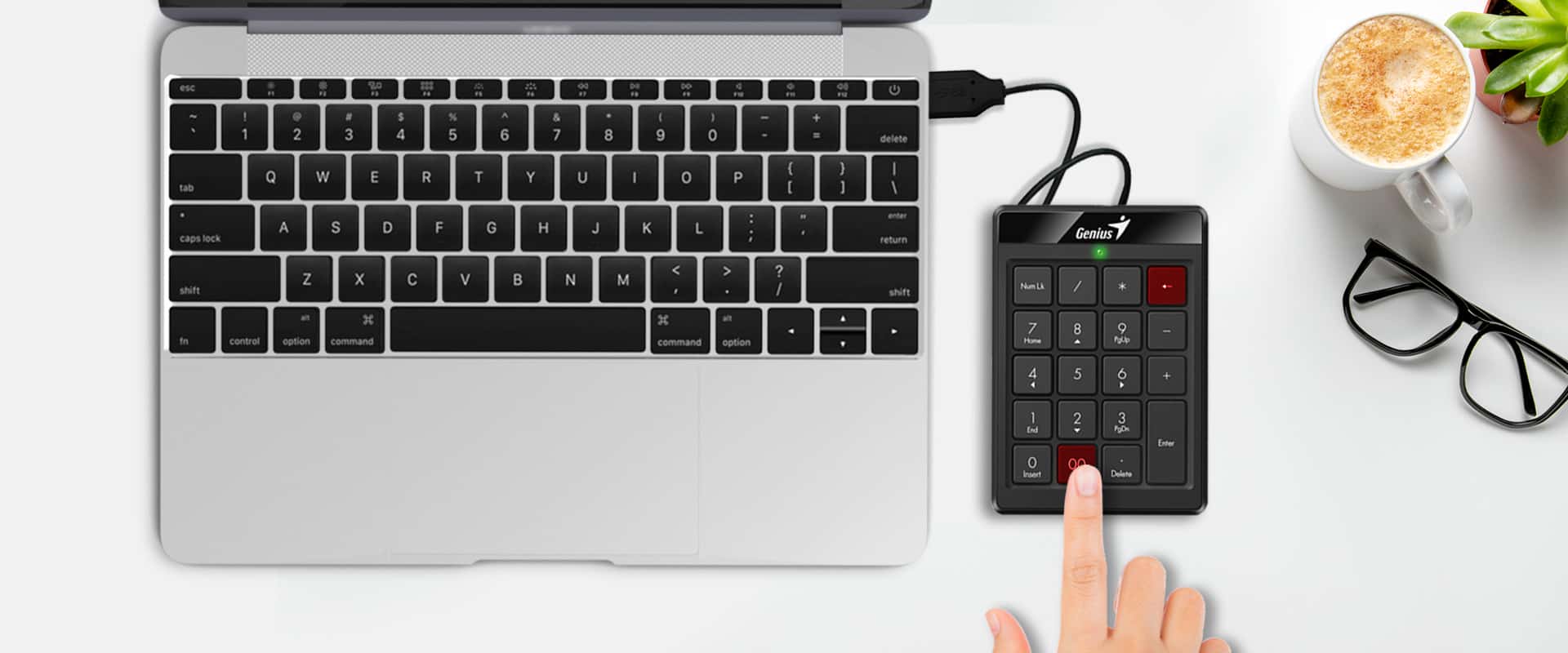 Genius NumPad 110 vékony USB-s numerikus billentyűzet, fekete