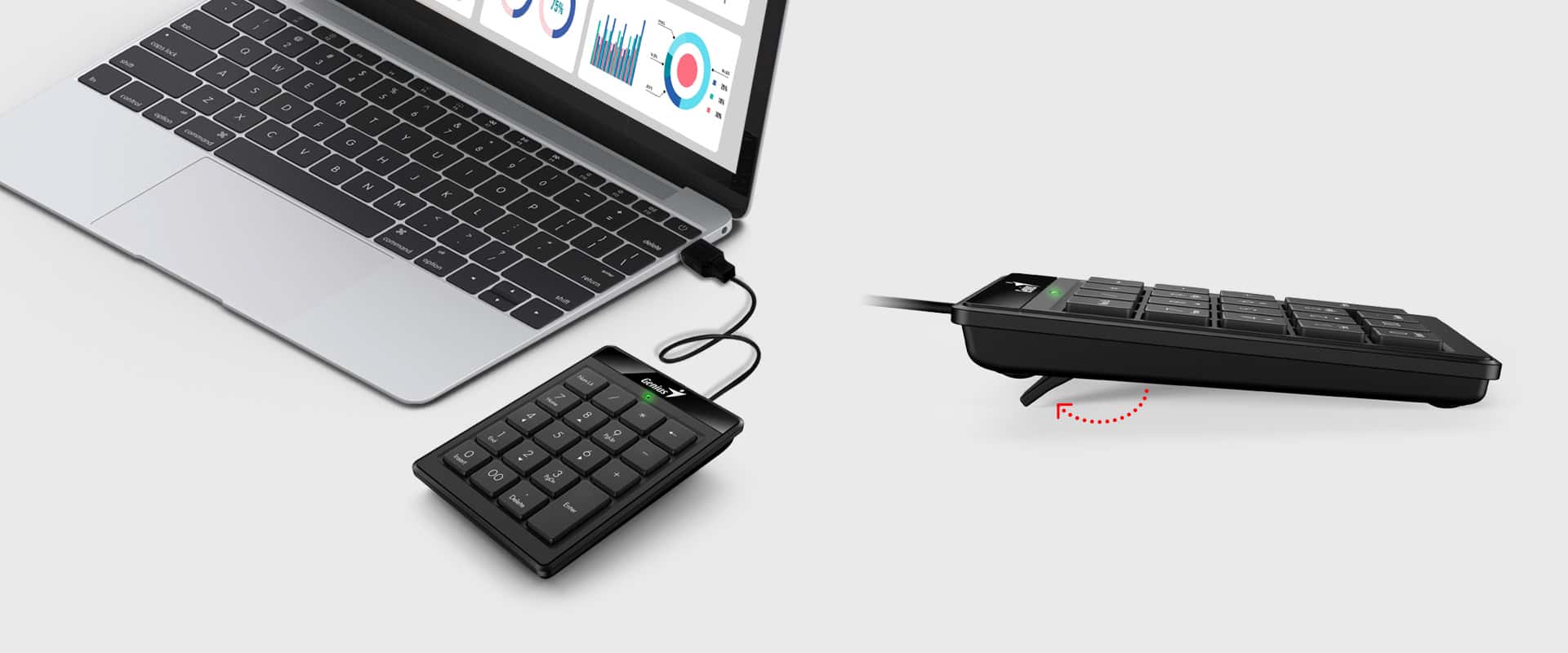Genius NumPad 110 vékony USB-s numerikus billentyűzet, fekete