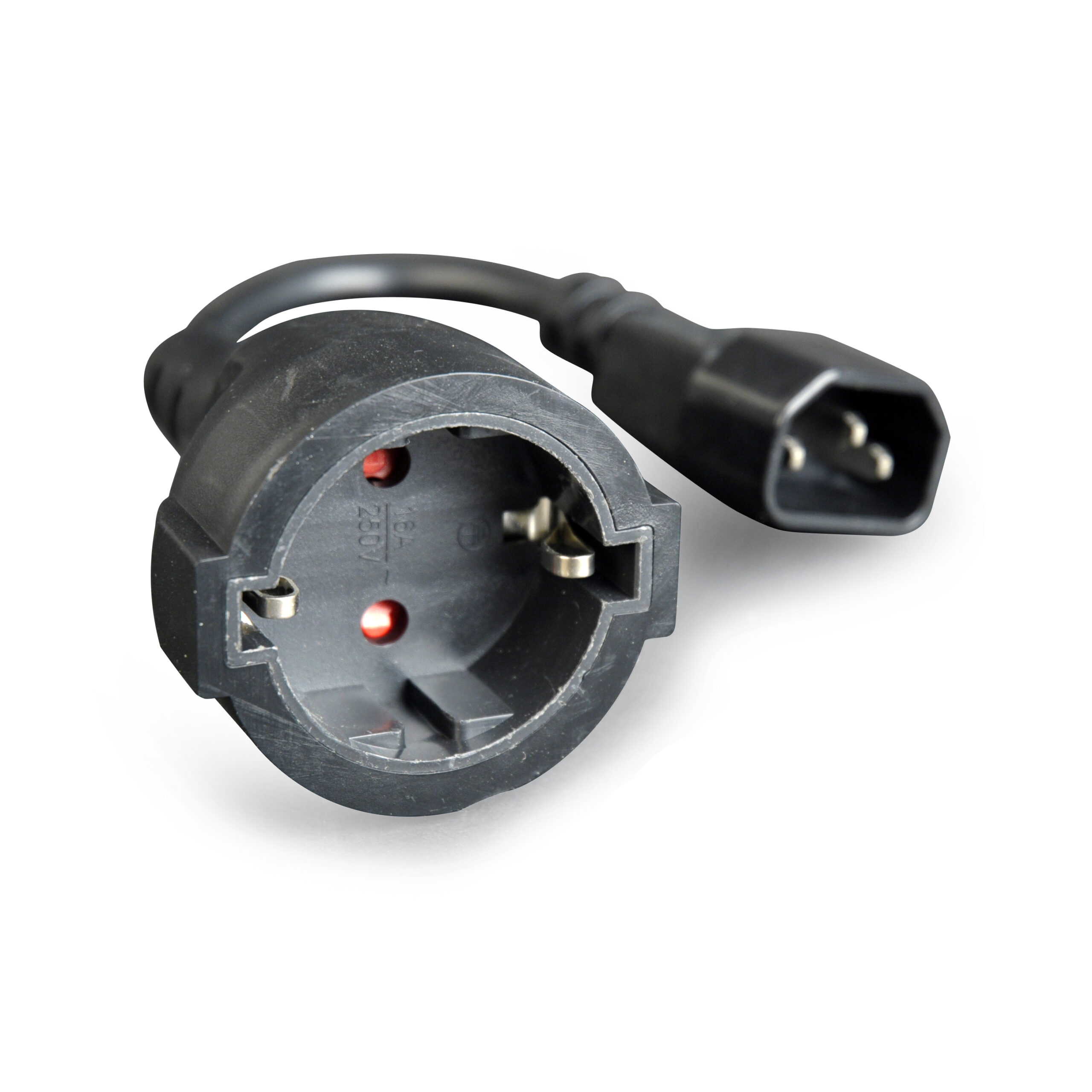 Gembird PC-SFC14M-01 tápkábel adapter, C14 dugó - Schuko aljzat, 15 cm, fekete