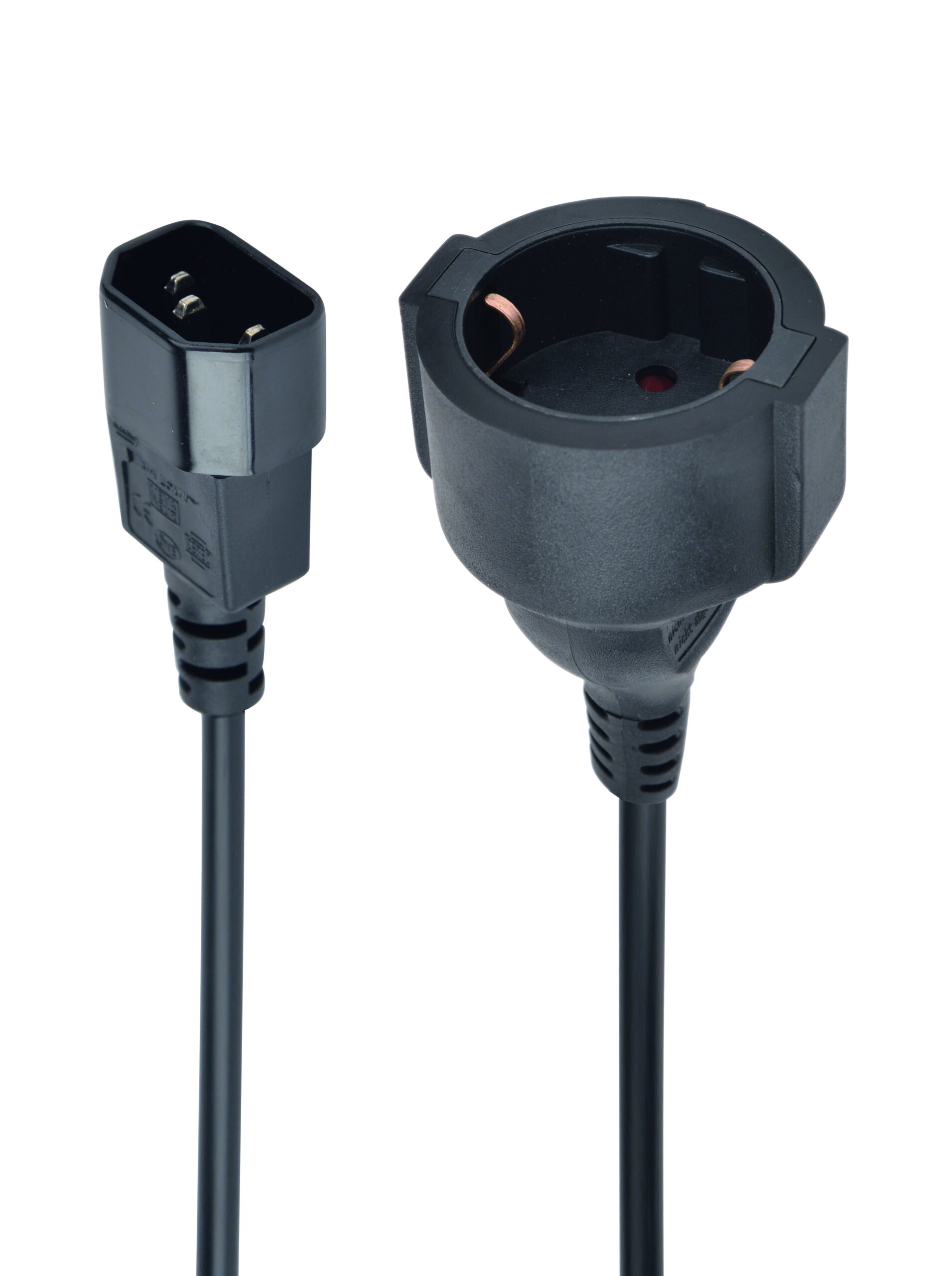 Gembird PC-SFC14M-01 tápkábel adapter, C14 dugó - Schuko aljzat, 15 cm, fekete