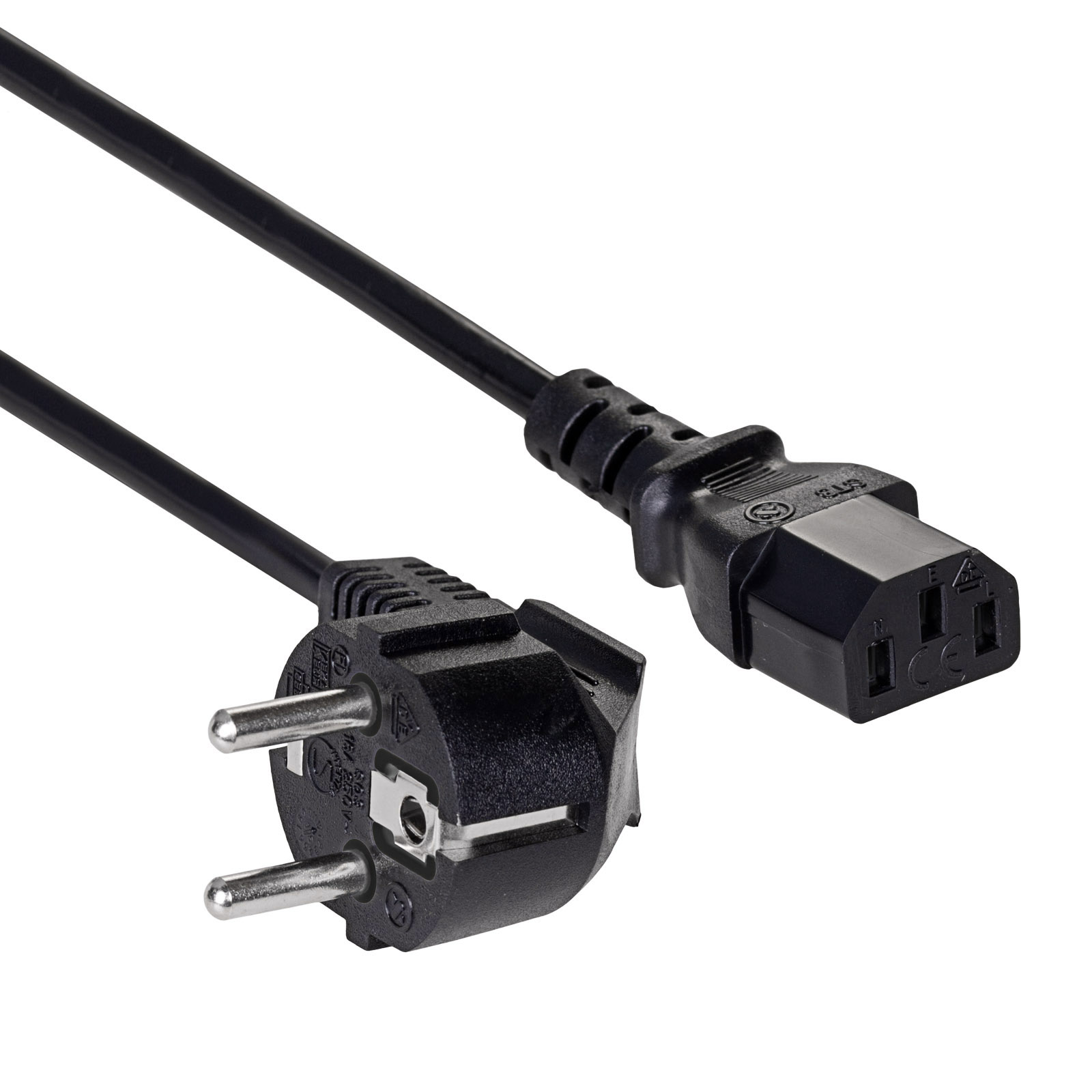 Akyga AK-PC-01A hálózati tápkábel, CEE 7/7 - IEC C13, 1,5 m, fekete