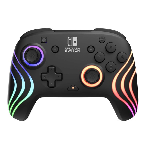 PDP 500-252-BK Afterglow Wave Nintendo Switch/Lite/OLED/Switch 2 RGB LED Lighting vezeték nélküli fekete kontroller