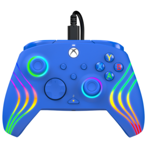 PDP 049-024-BL Afterglow Wave Xbox Series X|S/Xbox One/PC vezetékes RGB LED kék kontroller