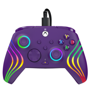 PDP 049-024-PR Afterglow Wave Xbox Series X|S/Xbox One/PC vezetékes RGB LED lila kontroller