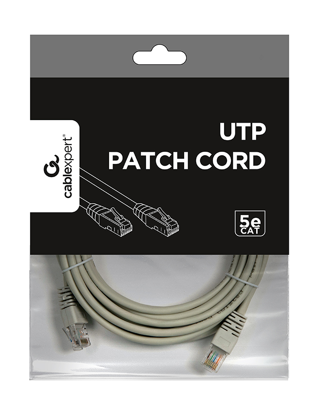 Gembird CAT5e UTP patch kábel, 5 m, szürke