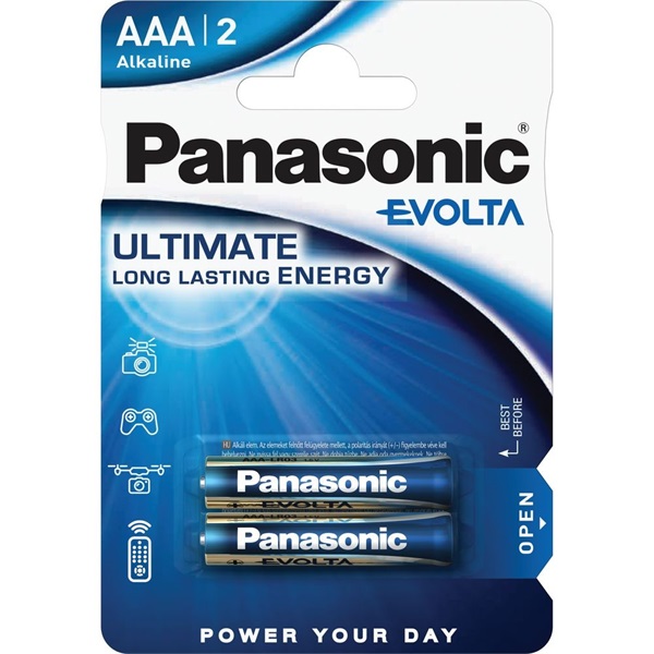 Panasonic EVOLTA LR03EGE/2BP 1,5V AAA alkáli szupertartós mikroceruza elem 2 db/csomag