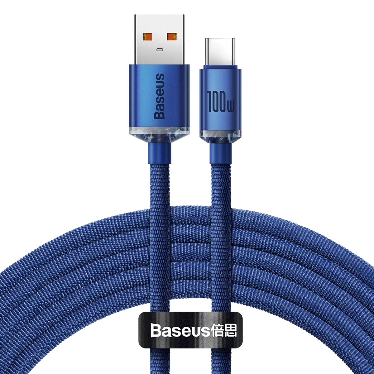 Baseus Crystal Shine USB-A - USB-C kábel, 100 W, 2 m, kék