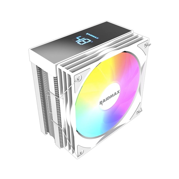RAIDMAX AM1204W ARGB 120mm fehér hőfok kijelzős processzor hűtő