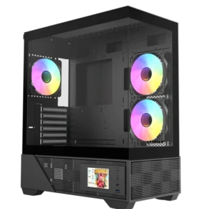 RAIDMAX i803BF LCD kijelzős BLACK ATX számítógépház