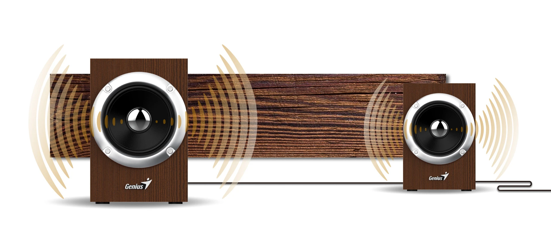 Genius SP-HF280 USB-s 2.0 hangszóró, 6 W, fa hatású