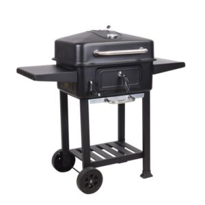TOO BG-200B fekete BBQ faszenes grillkocsi két oldalsó asztallal