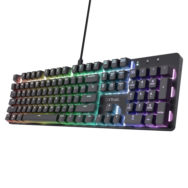 Trust 25683 GXT 871 Zora HUN fekete mechanikus gamer billentyűzet