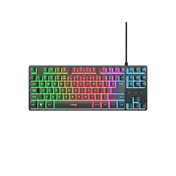 Trust 26063 GXT 833 Thado TKL háttérvilágítású magyar fekete gamer billentyűzet
