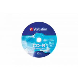 Verbatim 43725 CD-R 700MB/52x/extra protection írható felület/egyszer írható CD 10db/csomag