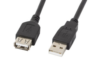 Lanberg USB 2.0 hosszabbító kábel, USB-A apa/anya, 0,7 m, fekete