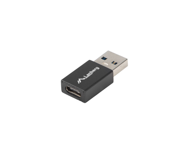 Lanberg USB-C anya - USB-A apa adapter, USB 3.1 Gen 1, fekete