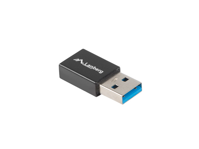 Lanberg USB-C anya - USB-A apa adapter, USB 3.1 Gen 1, fekete