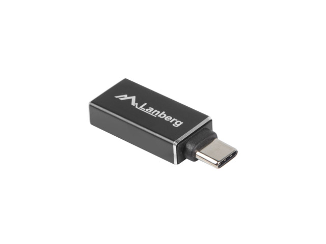 Lanberg USB-C (apa) - USB-A (anya) OTG adapter, USB 3.1, fekete
