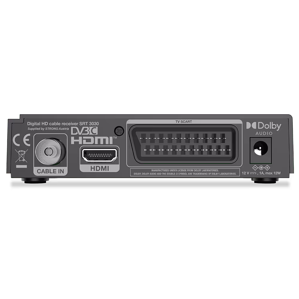 Strong SRT 3030 HD DVB-C kábel TV vevő, HDMI, SCART, USB