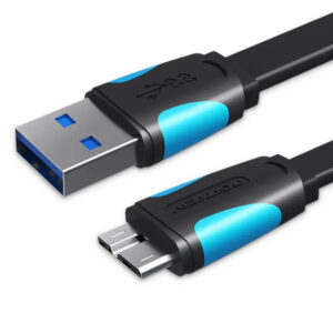 Vention USB 3.0 A - Micro USB-B lapos kábel, fekete, 0,5 m