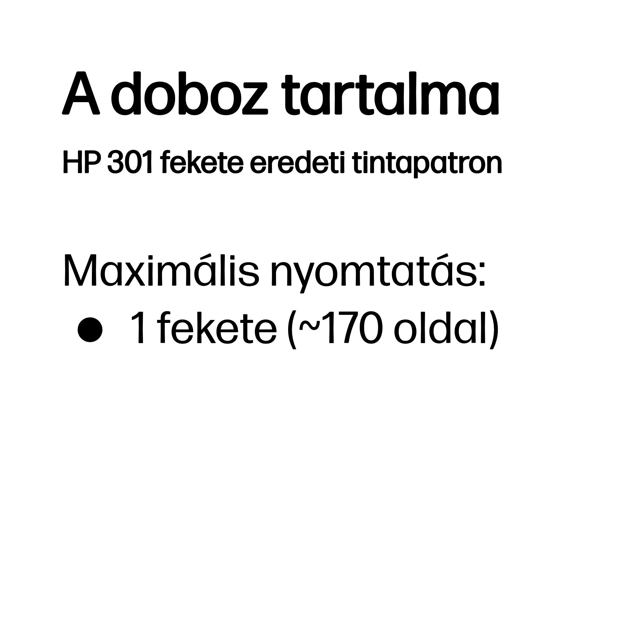 HP 301 eredeti fekete tintapatron (CH561EE), kb. 170 oldal 3