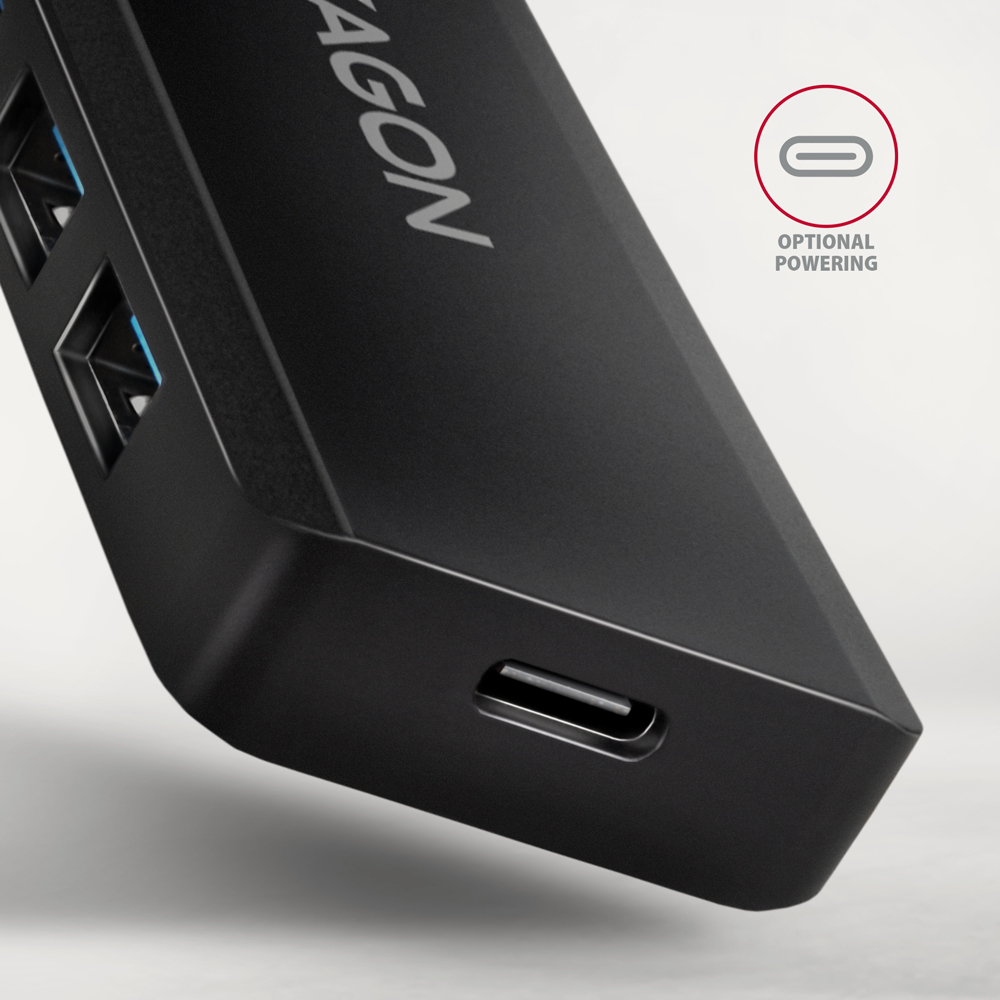 Axagon HUE-C1C USB-C utazó hub, 5 Gbps, fekete 4