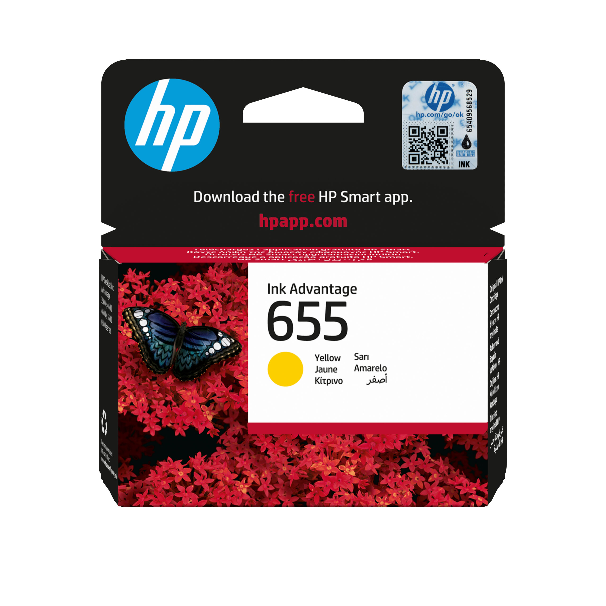 HP 655 eredeti sárga tintapatron (CZ112AE), kb. 600 oldal